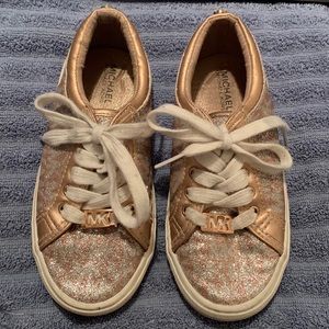 Michael Kors girls  gold sneakers